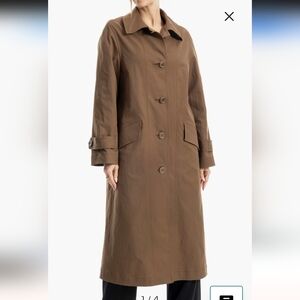 New!Max Studio Vintage Inspired Classic Brown Women's Trench Coat Cottage Core